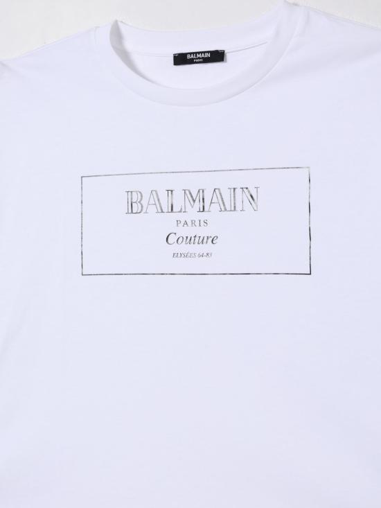 25FW [키즈] 발망 티셔츠 BX8A21Z3186 100NE White - BALMAIN
