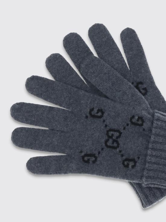 25FW 구찌 GG 캐시미어 자카드 글러브 8131364GABX 1260 Black - GUCCI