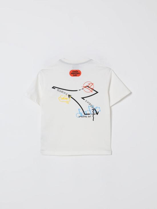 25FW [키즈] 디아도라 헤리티지 티셔츠 F5DIJBTH089 002 White - DIADORA HERITAGE