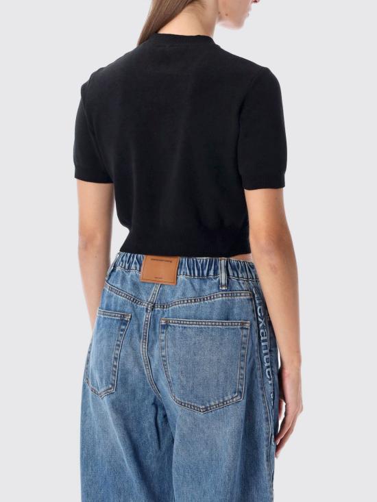 25FW 알렉산더 왕 반팔 티셔츠 1KC3231037 001 Black - ALEXANDER WANG