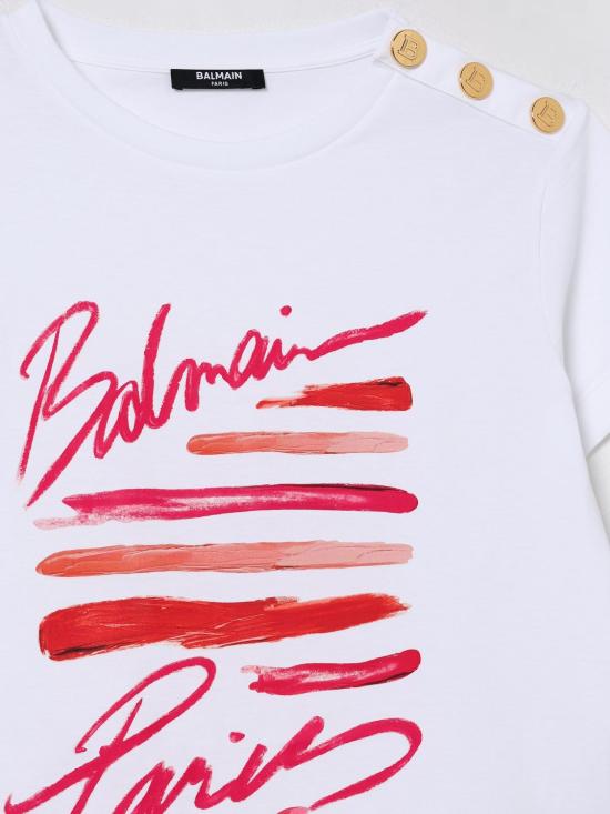 25FW [키즈] 발망 티셔츠 BX8C01Z3186 100RO White - BALMAIN