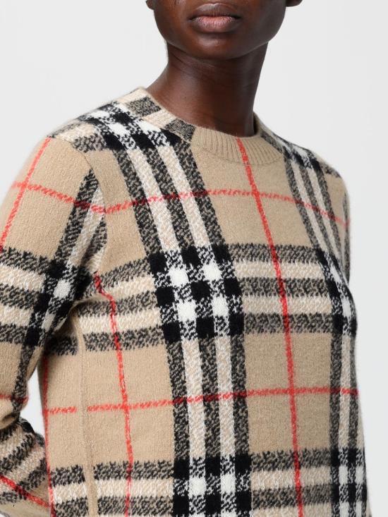 25FW 버버리 체크 캐시미어 울 스웨터 8116946 Beige - BURBERRY