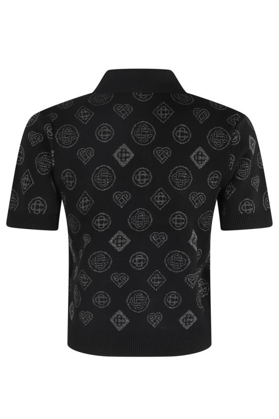 25FW 카사블랑카 폴로 티셔츠 WAW25KW107701 097 Black - CASABLANCA