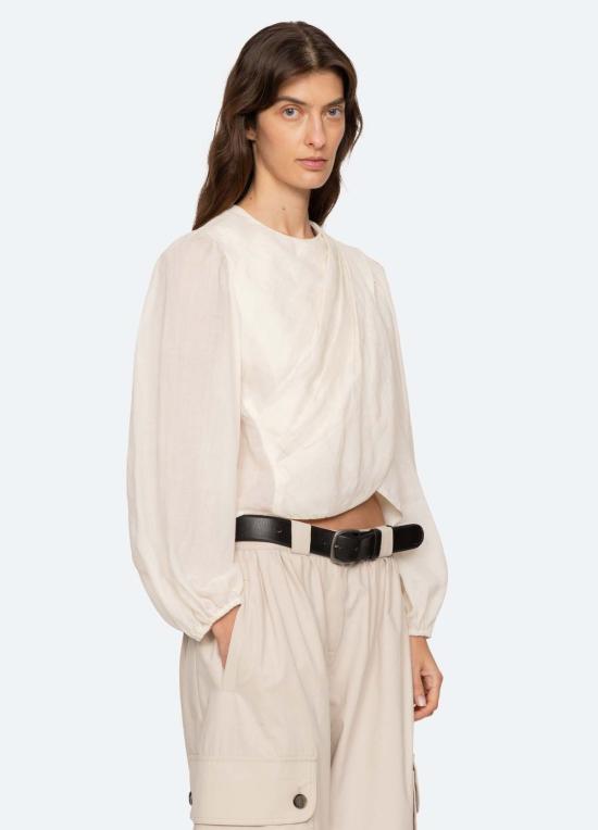  씨뉴욕 블라우스 시 니 솔렌 L/S 탑 크림 - SEA NY