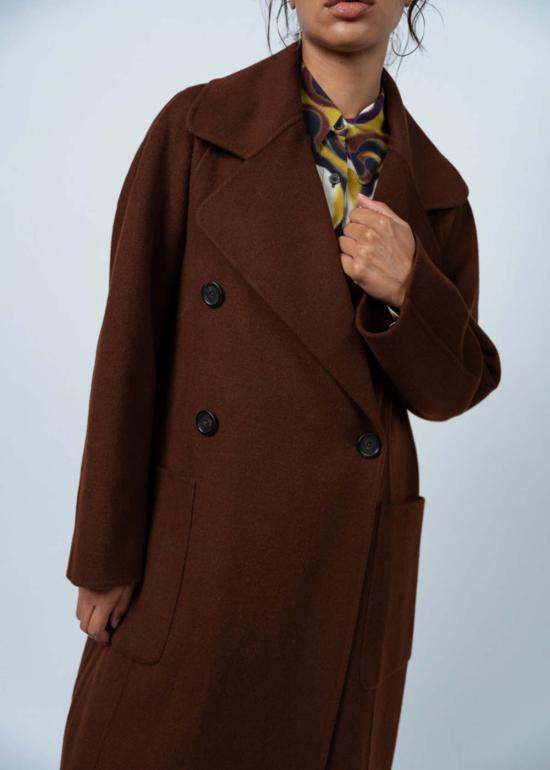  오디 코트 더블 페이스 울  마호가니 - ODEEH