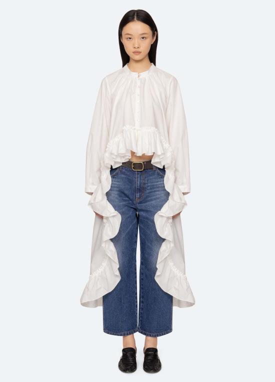  씨뉴욕 블라우스 시 니 솔렌 탑 크림 - SEA NY