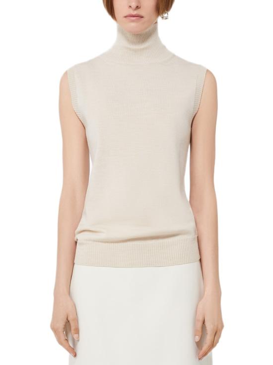 25FW 스포트막스 VERTIGO 베르티고 버진울 슬리브리스 탑  2522366011600002 Neutrals - SPORTMAX