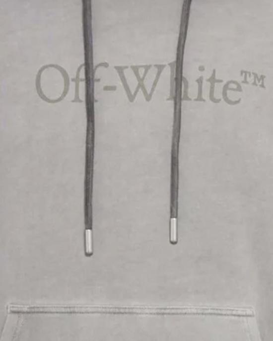 25FW 오프화이트 런더리 스케이트 후드 티셔츠셔츠 OMBB085F25FLE00V1212 DEGR BLA - OFF WHITE