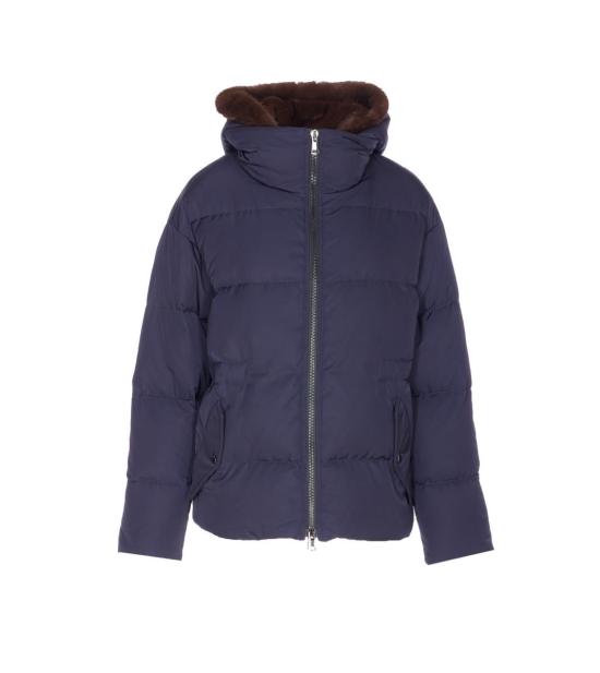 25FW 루 안드레아 숏패딩 YV25757NAVYMORO BROWN BLUE