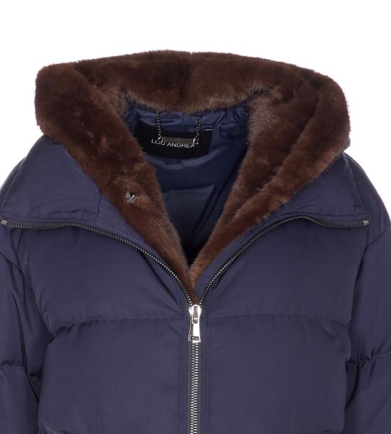 25FW 루 안드레아 숏패딩 YV25757NAVYMORO BROWN BLUE - LOU ANDREA