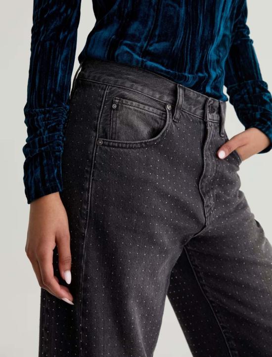  아드리아노 골드슈미드 데님 팬츠 Ag Jeans Hattie 하이라이즈 배럴 진 - ADRIANO GOLDSCHMIED