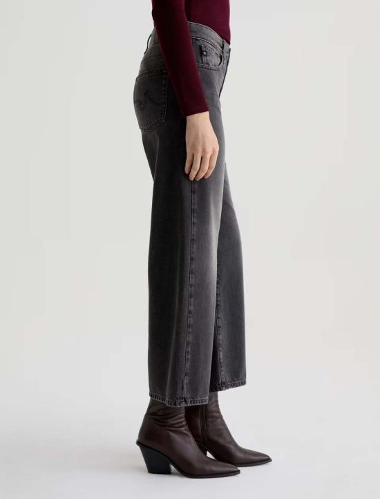  아드리아노 골드슈미드 데님 팬츠 Ag Jeans Saige 와이드 레그 크롭 진 - ADRIANO GOLDSCHMIED