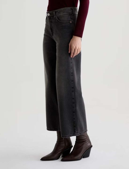  아드리아노 골드슈미드 데님 팬츠 Ag Jeans Saige 와이드 레그 크롭 진 - ADRIANO GOLDSCHMIED