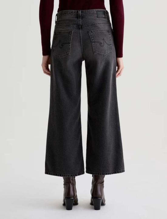  아드리아노 골드슈미드 데님 팬츠 Ag Jeans Saige 와이드 레그 크롭 진 - ADRIANO GOLDSCHMIED