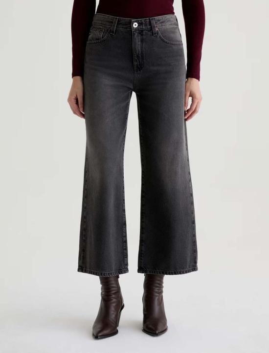  아드리아노 골드슈미드 데님 팬츠 Ag Jeans Saige 와이드 레그 크롭 진 - ADRIANO GOLDSCHMIED