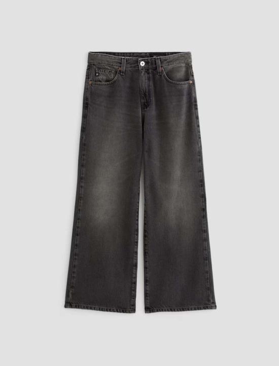  아드리아노 골드슈미드 데님 팬츠 Ag Jeans Saige 와이드 레그 크롭 진 - ADRIANO GOLDSCHMIED