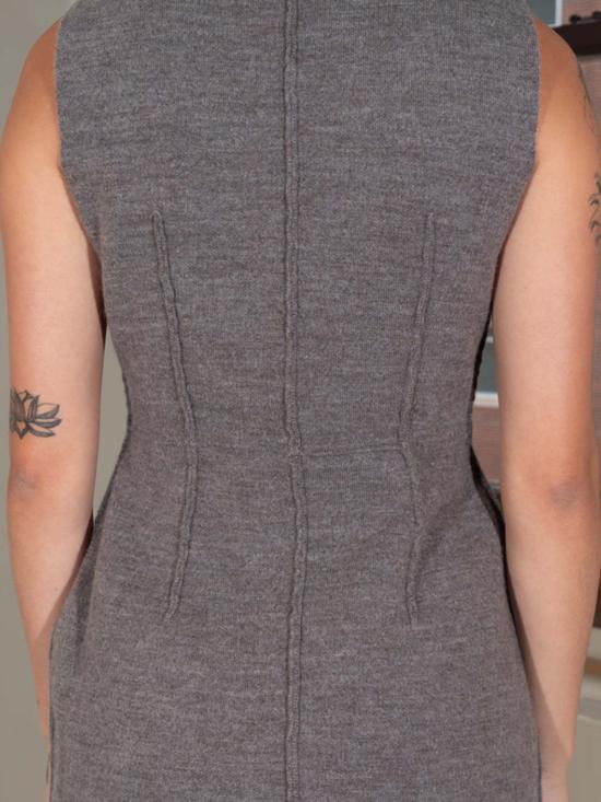  로렌 마누지안 민소매 티셔츠 더블 니트 보디스 - LAUREN MANOOGIAN