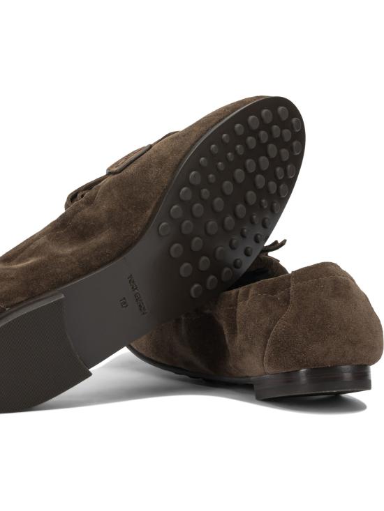 25FW 토리버치 Ballet 프린지 스웨이드 로퍼 176837200 Brown - TORY BURCH