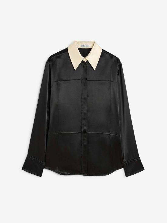 25FW 질샌더 폴로 티셔츠 J03DL0208 001BLACK BLACK WHITE