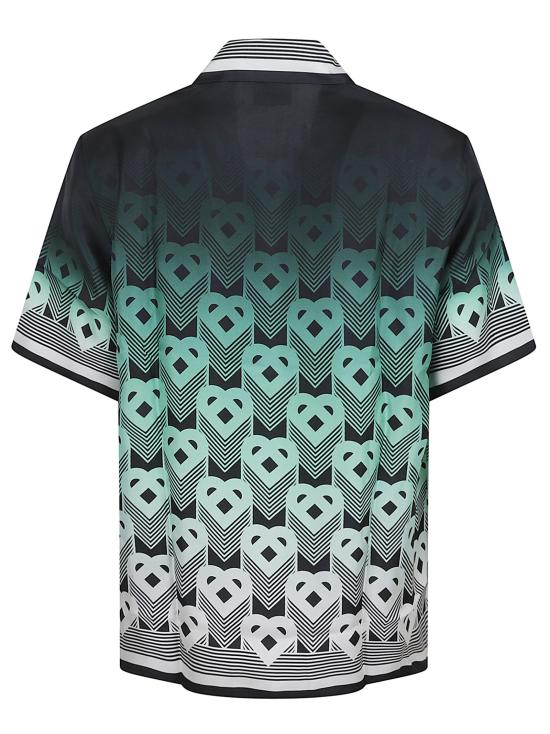 25FW 카사블랑카 반팔 셔츠 MPF25 SH3 04 MONOGRAM GRADIENT GREEN - CASABLANCA