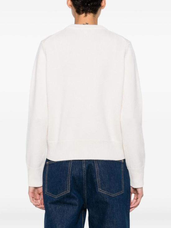 25FW 메종키츠네 폭스 헤드 인타르시아 메리노 스웨터 NW00808 KM03290395 Beige - MAISON KITSUNE