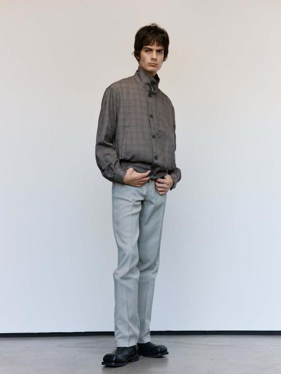  아워레가시 봄버 자켓 아워 레거시 더티 브라운 글렌 플레드 모크 봄버 - OUR LEGACY