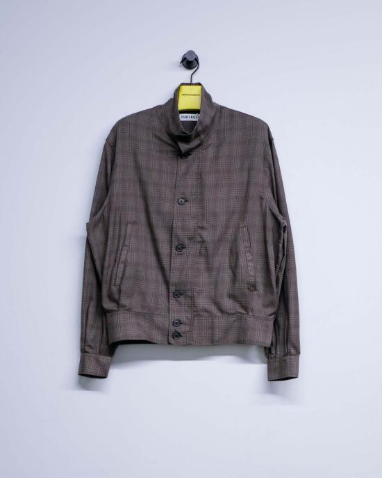  아워레가시 봄버 자켓 아워 레거시 더티 브라운 글렌 플레드 모크 봄버 - OUR LEGACY