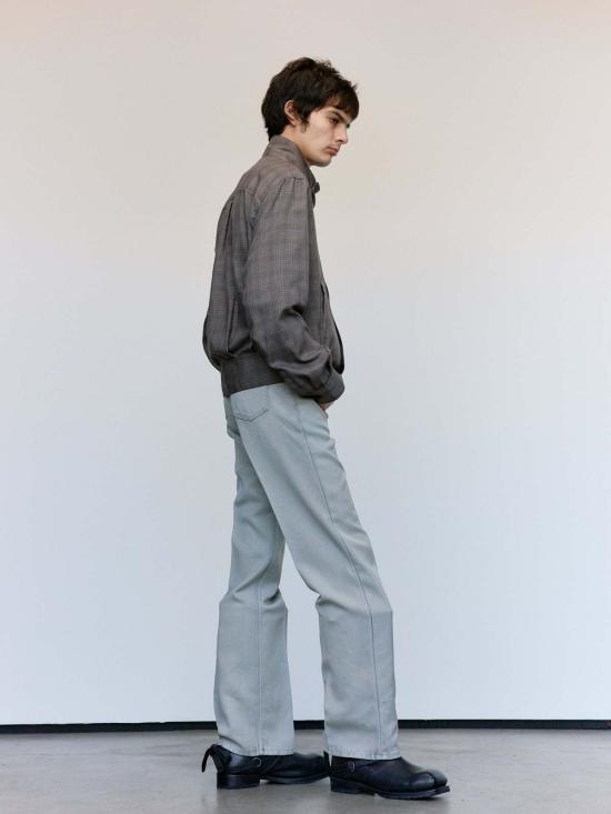  아워레가시 봄버 자켓 아워 레거시 더티 브라운 글렌 플레드 모크 봄버 - OUR LEGACY