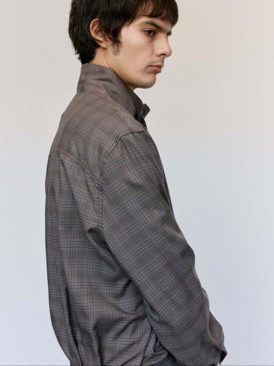  아워레가시 봄버 자켓 아워 레거시 더티 브라운 글렌 플레드 모크 봄버 - OUR LEGACY