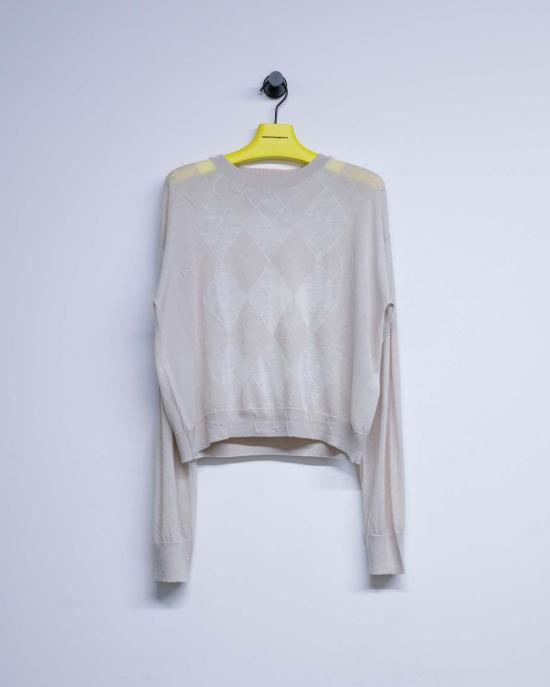  아워레가시 스웨터 아워 레거시 블라썸 아가일 파인 울 소나 라운드넥