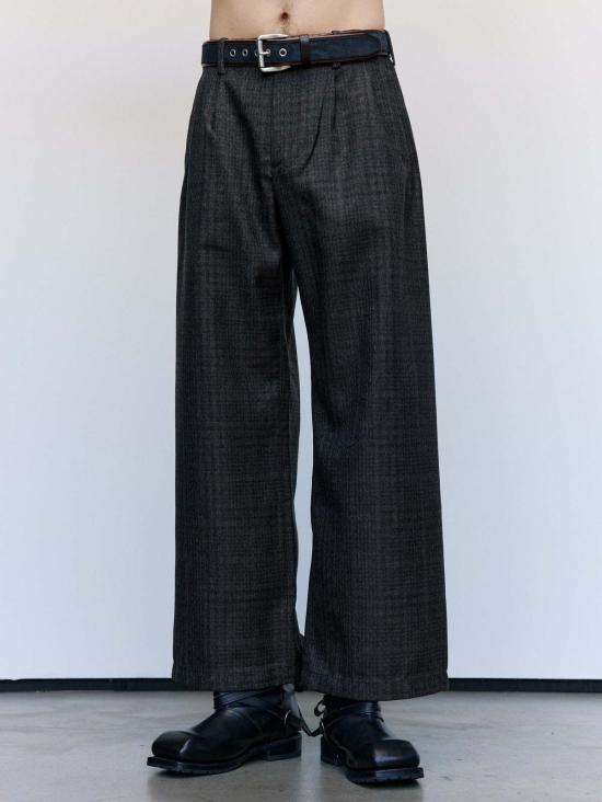  아워레가시 치노 팬츠 아워 레거시 브라운 던모어 체크 울 브릿지 치노