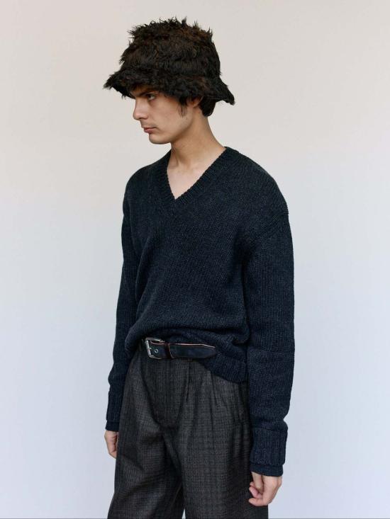  아워레가시 스웨터 아워 레거시 로우 트위스트 메리노 폴스 V넥 - OUR LEGACY