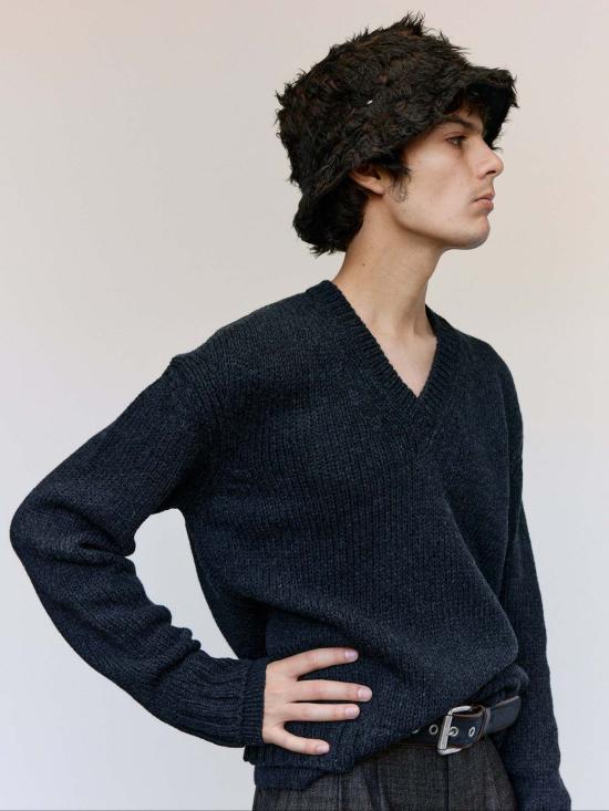  아워레가시 스웨터 아워 레거시 로우 트위스트 메리노 폴스 V넥 - OUR LEGACY