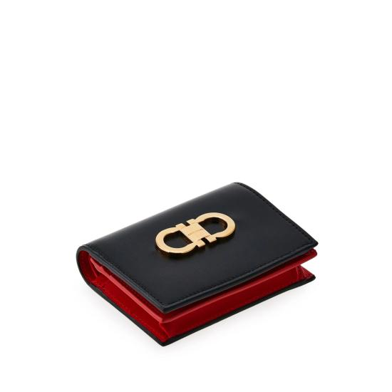 26SS 살바토레 페라가모 지갑 220627 0770769 NEFLA BLACK RED - SALVATORE FERRAGAMO