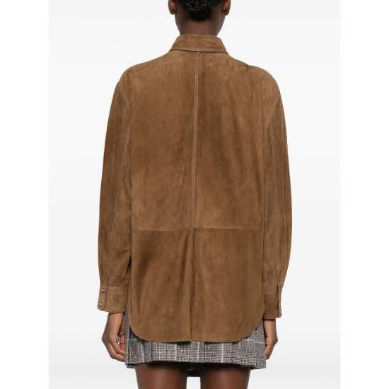 25FW 브루넬로 쿠치넬리 셔츠 MPCLF7435 C7495 BROWN - BRUNELLO CUCINELLI