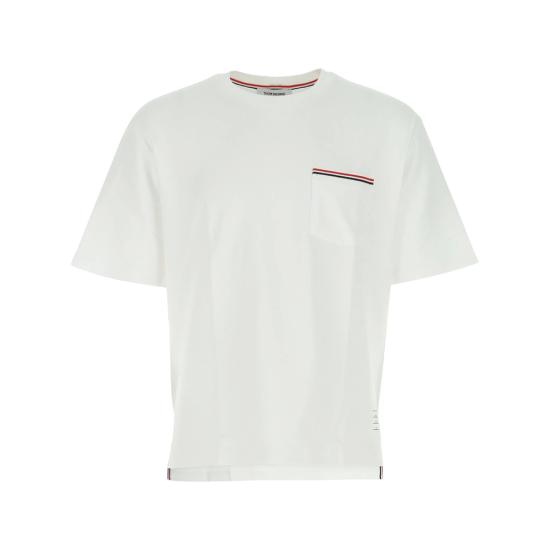 26SS 톰브라운 밀라노 코튼 오버사이즈 포켓 티셔츠 MJS183A 07323 100 WHITE