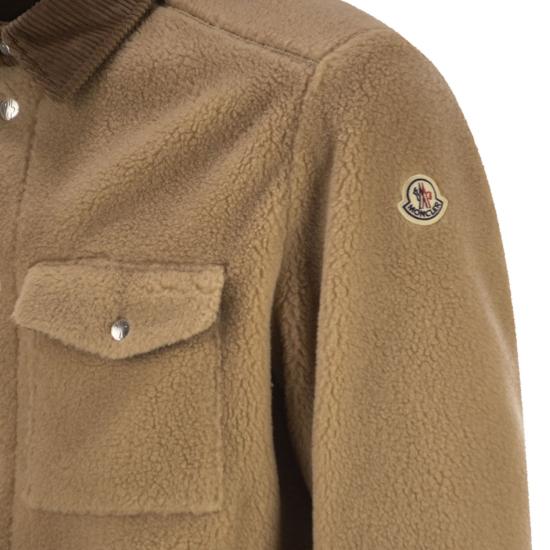 25FW 몽클레어 테디 코듀로이 트림 긴팔 셔츠 자켓 K20912F00025 BEIGE - MONCLER