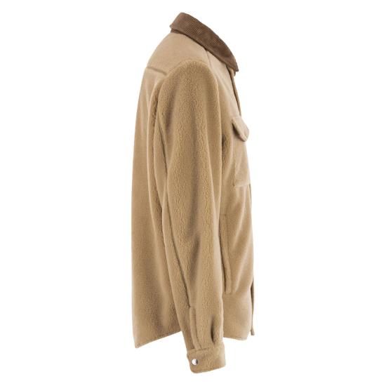 25FW 몽클레어 테디 코듀로이 트림 긴팔 셔츠 자켓 K20912F00025 BEIGE - MONCLER