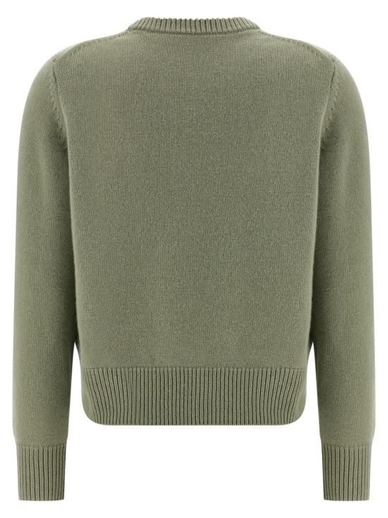 25FW 메종키츠네 폭스 헤드 인타르시아 메리노 스웨터 NW00808KM03290396 GREEN - MAISON KITSUNE