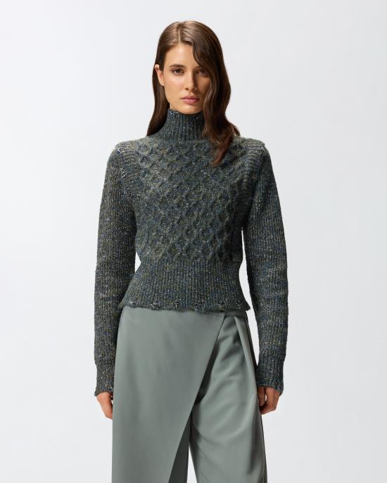 25FW 핑코 터틀넥 105968A2YB IG1 Grigio ble verde - PINKO