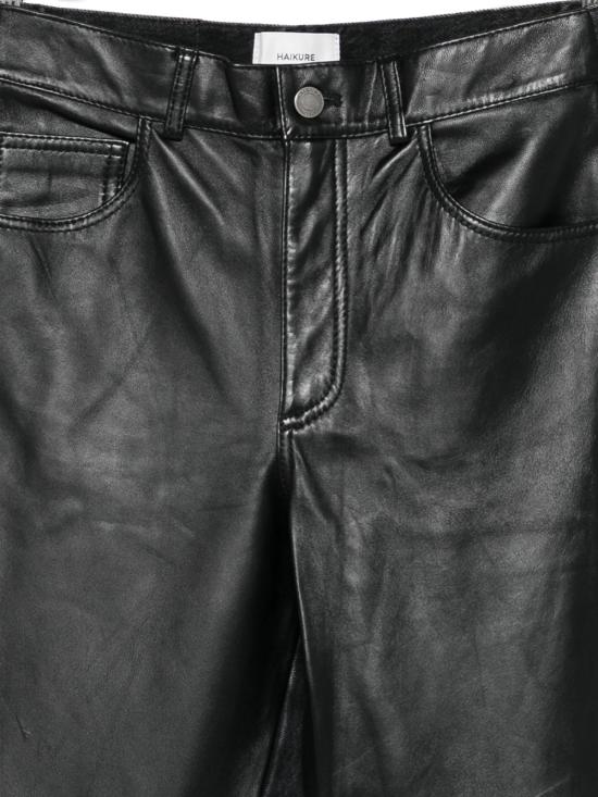 25FW 하이쿠레 데님 팬츠 HEW03358DF191L0905 BLACK DENIM LEATHER L0905 - HAIKURE