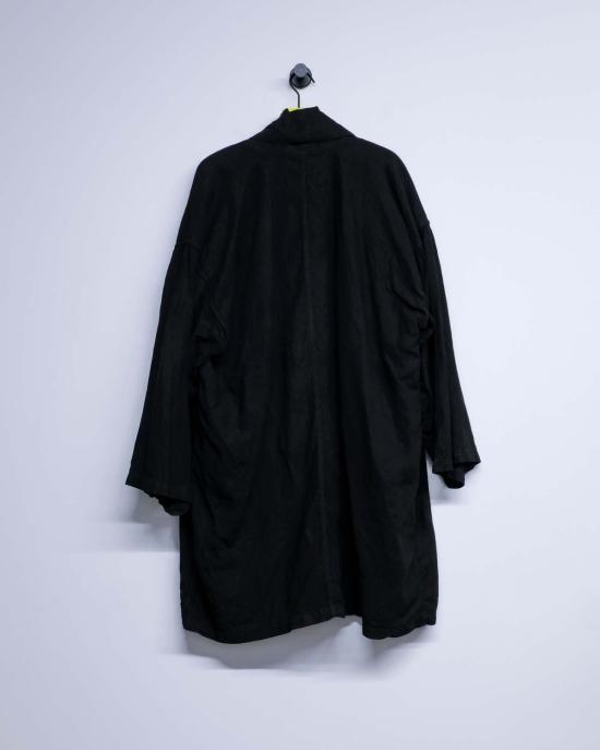  타이가 타카하시 코트 Lot.406 머드 다이 브라운 리넨 숄 칼라 - TAIGA TAKAHASHI