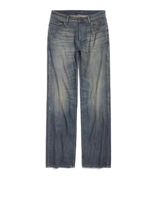 25FW 발렌시아가 릴렉스 핏 팬츠 851351 TTW763394 NAVY GREEN YELLOW