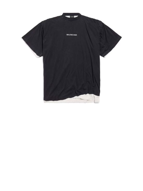 25FW 발렌시아가 반팔 티셔츠 835512 TSVO91041 FADED WASHED BLACK