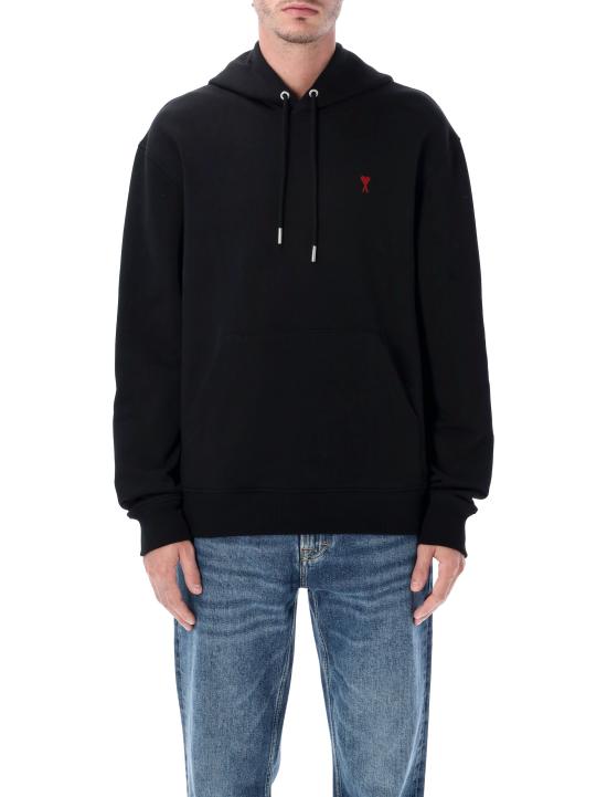 25FW 아미 후드 티셔츠 BFUSW235730 001 Nero - AMI