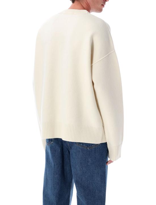 26FW 아미 빅 하트 울 크루넥 스웨터 UKS838018 154 ECRU RED - AMI