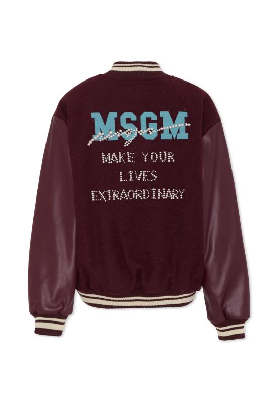 25FW [키즈] 엠에스지엠 봄버 자켓 F5MSJGBO106 MS034 BORDEAUX - MSGM