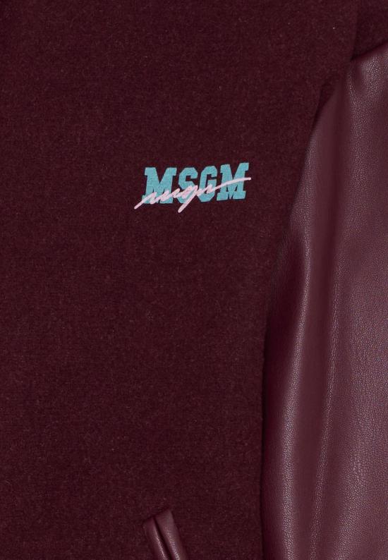 25FW [키즈] 엠에스지엠 봄버 자켓 F5MSJGBO106 MS034 BORDEAUX - MSGM