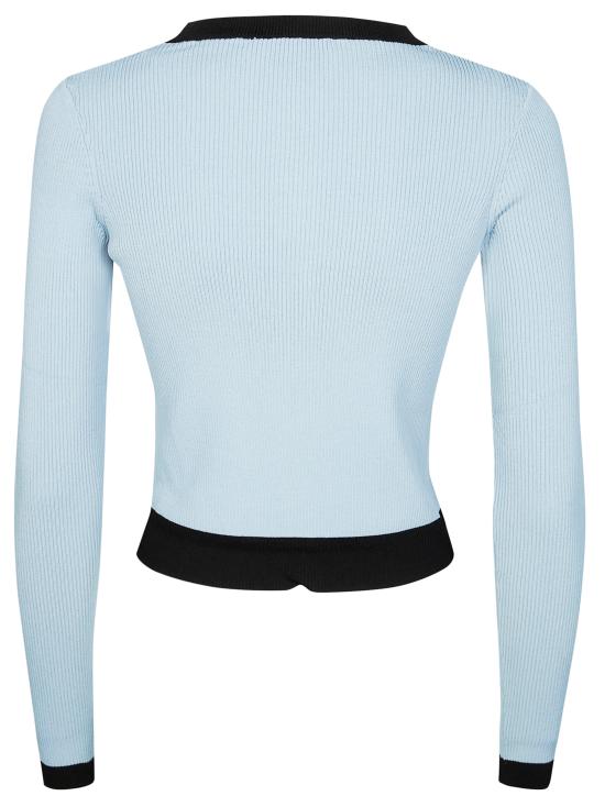 25FW [키즈] 파트리지아페페 가디건 7K0064 K9G3 J4M6 CASHMERE BLUE NERO BIANCO NERO - PATRIZIA PEPE