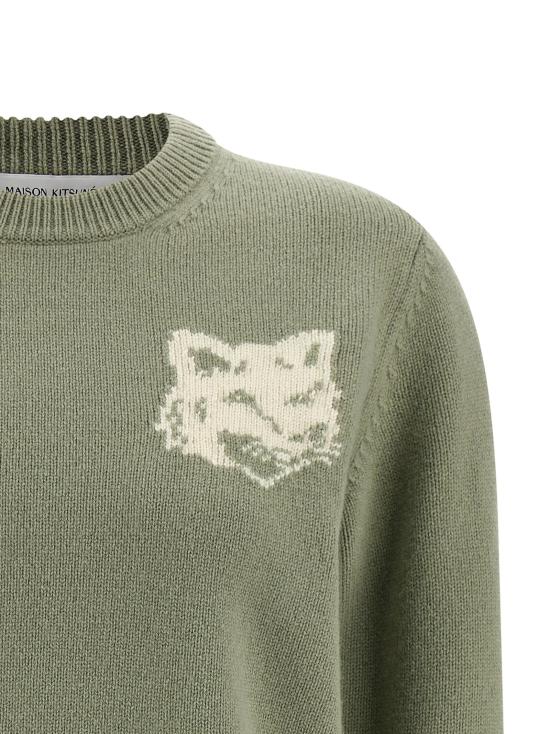 25FW 메종키츠네 폭스 헤드 인타르시아 메리노 스웨터  NW00808KM03290396 - MAISON KITSUNE
